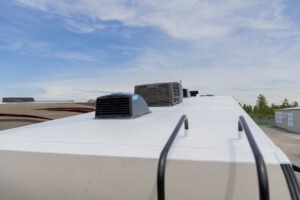 closeup of rv roof