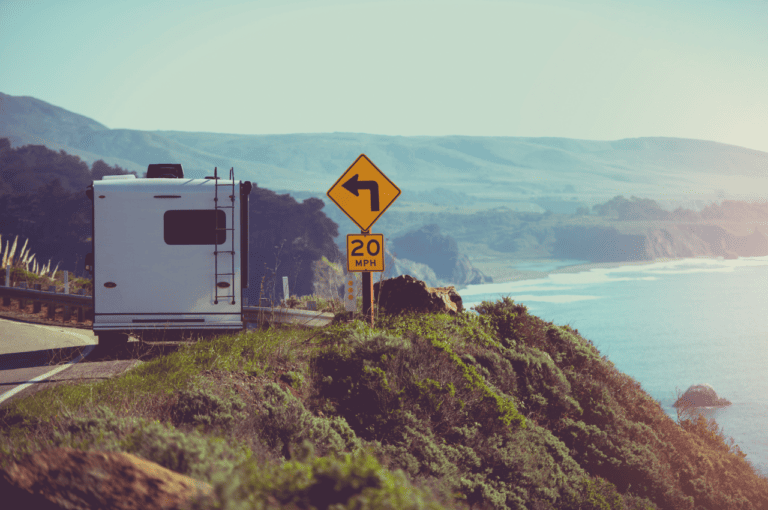 rv parked on the side of the road