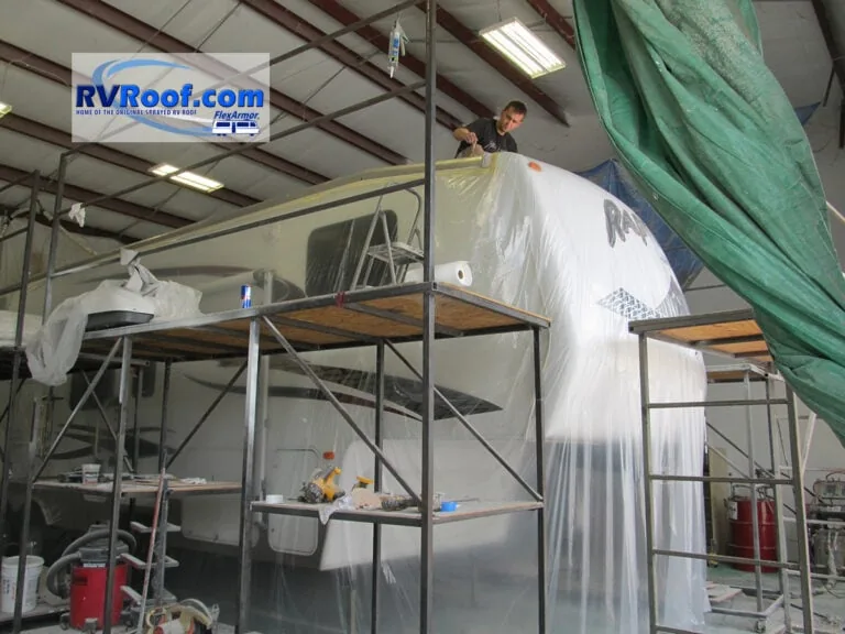 camper getting work done in the shop