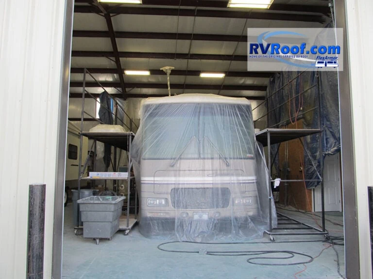 rv getting repairs in the shop