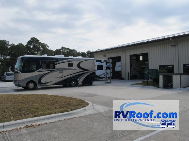rv outside of the shop